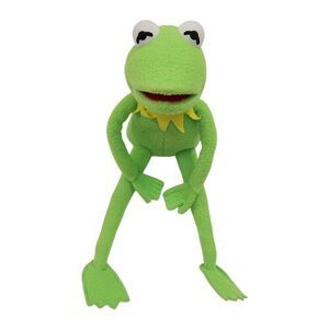Disney The Mappets Kermet The Frog Plush Stuffed Animal 14in Green Collectible